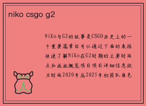 niko csgo g2